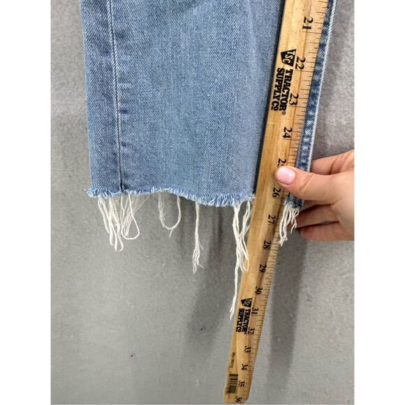 Everlane Womens Light Faded Blue Raw Hem Straight Leg Kick Crop Denim Jeans Size - Picture 8 of 12